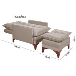 Poltrona Cadeira Reclinável Munique 162 Império Veludo - 6