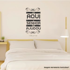 Adesivo de Parede Ate Aqui o Senhor Nos Ajudou:51 X 100 Cm