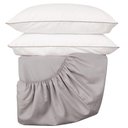 Ver imagem 1 de Jogo de Lençol Queen Linea Micropercal 200 Fios 3 Peças - Cinza