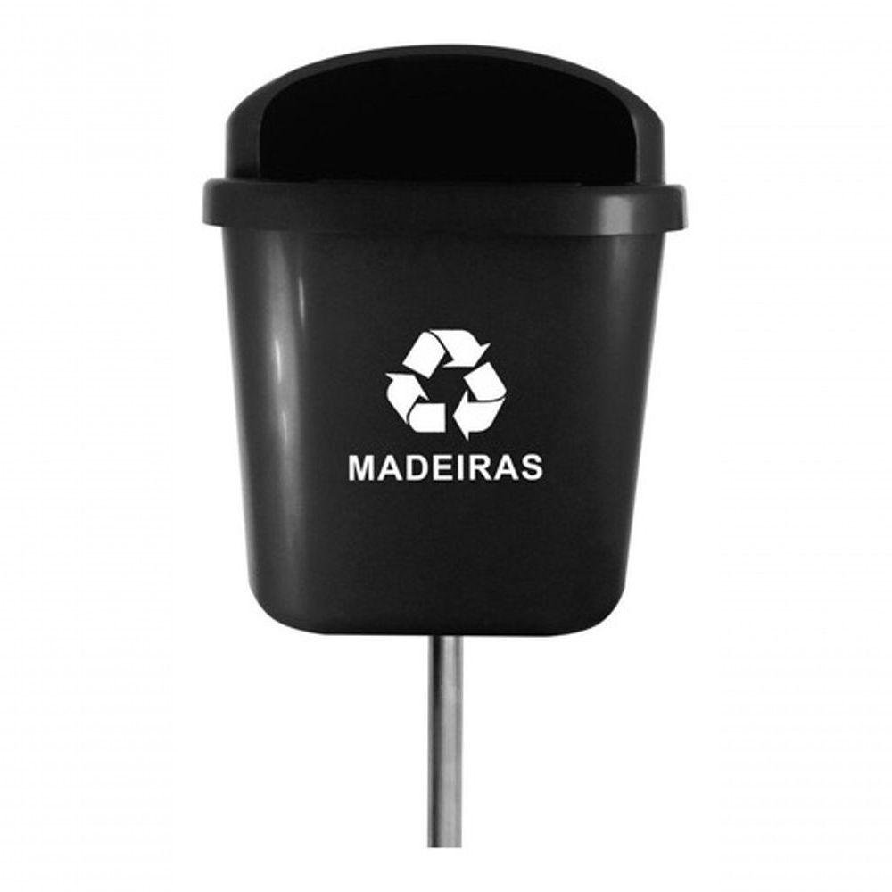 Cesto Individual Lixeira Coleta Seletiva 40 Litros com Poste - 3