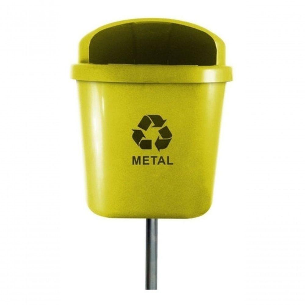 Cesto Individual Lixeira Coleta Seletiva 40 Litros com Poste - 11
