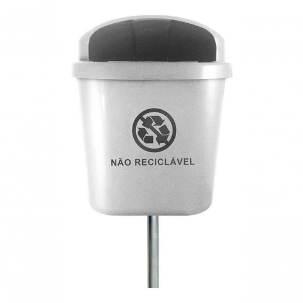 Cesto Individual Lixeira Coleta Seletiva 40 Litros com Poste - 7