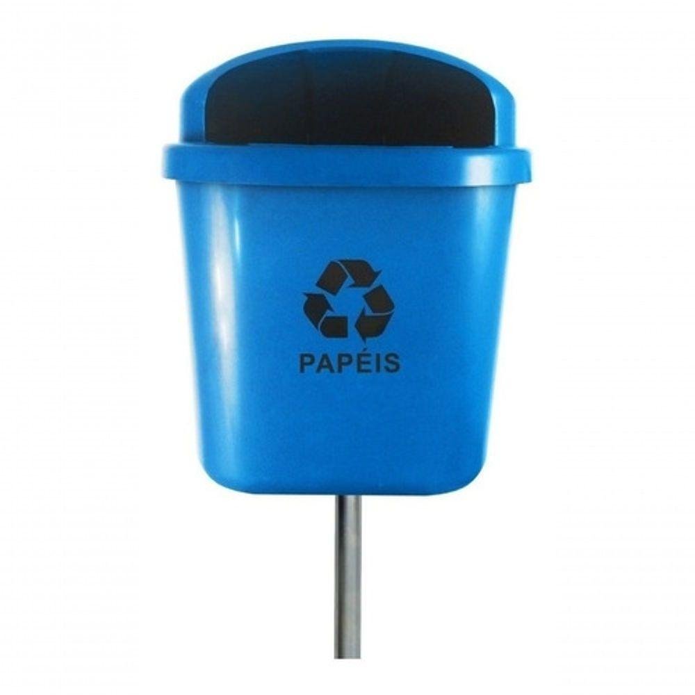 Cesto Individual Lixeira Coleta Seletiva 40 Litros com Poste - 15