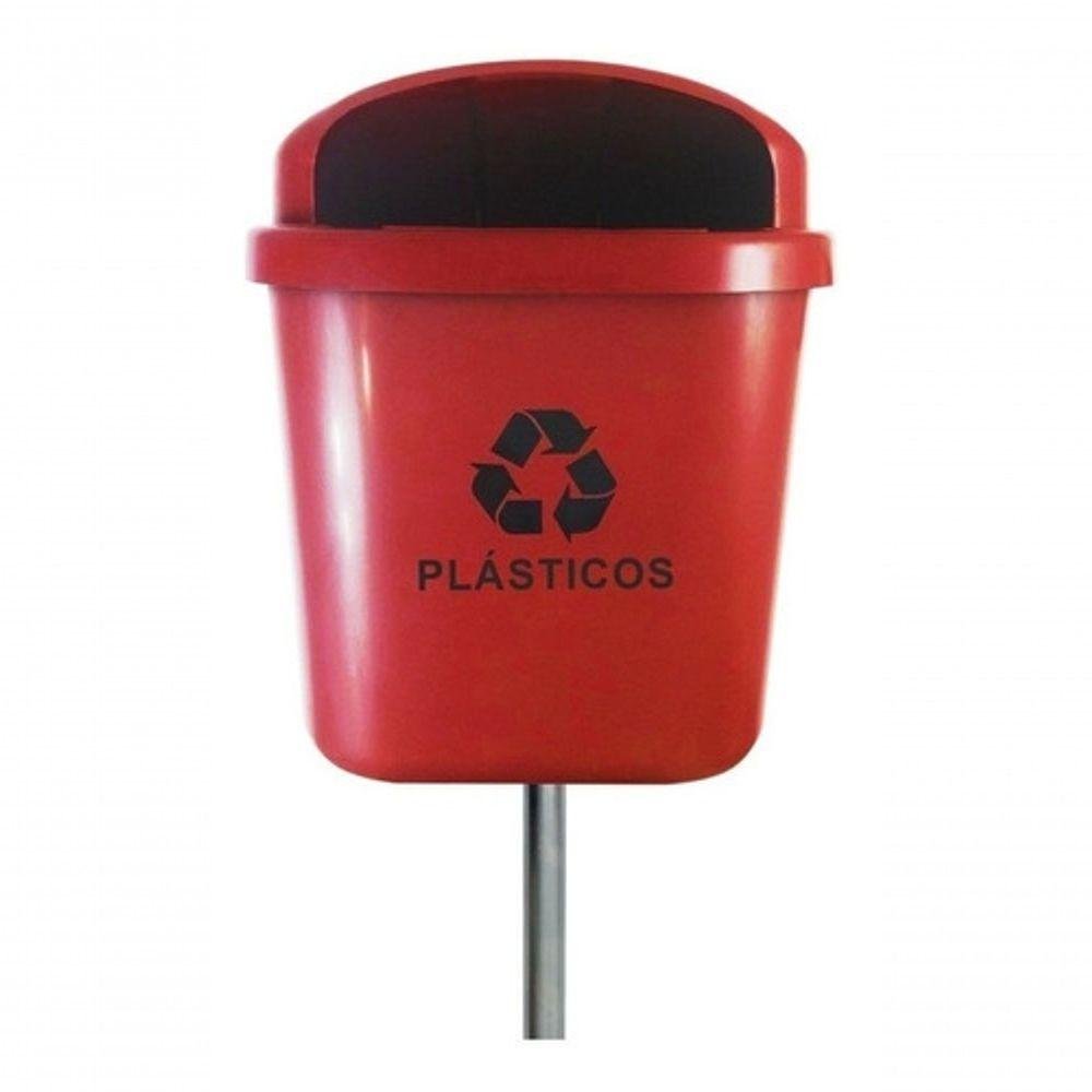 Cesto Individual Lixeira Coleta Seletiva 40 Litros com Poste - 13