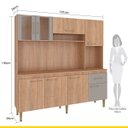 Ver imagem 4 de Armário para Cozinha Completo Arizona 181 Cm Porta Vidro Balcão Tampo MDP Carvalho Cinza - ClickLar