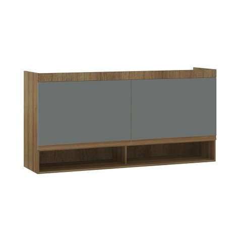 Armário Aéreo Maleiro Modulado 2 Pts 165cm Veneza Luciane Mó Avelã Pf/cinza Supremo Pf