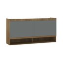 Ver imagem 1 de Armário Aéreo Maleiro Modulado 2 Pts 165cm Veneza Luciane Mó Avelã Pf/cinza Supremo Pf