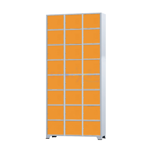 Armário Roupeiro de Aço 24 Portas para Vestiário Academia Locker Laranja com Chave