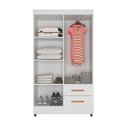 Ver imagem 3 de Guarda Roupa Roupeiro Solteiro 4 Portas 2 Gavetas Lite Branco Móveis Leão