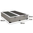 Ver imagem 3 de Cama Box Baú Queen Bipartido Sintético Sereneprime Branco 158x198x44