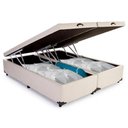 Ver imagem 2 de Cama Box Baú Queen Bipartido Sintético Sereneprime Branco 158x198x44