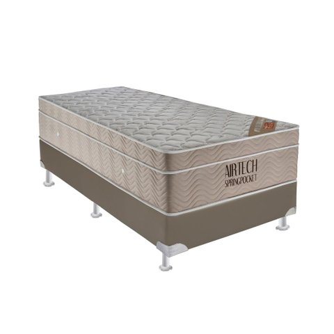 Conjunto Box Airtech Spring Pocket Solteiro 78 Cm (larg) Base Courino - 52836