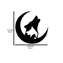 Ver imagem 3 de Escultura de Parede Lobo na Lua em MDF