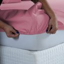 Ver imagem 4 de Jogo de Cama Casal com Elástico e Fronha 400 Fios com Ponto Palito 3 Peças Qualidade:rose