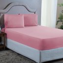 Ver imagem 1 de Jogo de Cama Casal com Elástico e Fronha 400 Fios com Ponto Palito 3 Peças Qualidade:rose