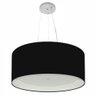 Lustre Pendente Cilíndrico 50x25cm Preto Branco Bivolt - 1