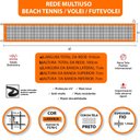 Ver imagem 6 de Rede Multiuso Zaka Volei Beach Futevolei sem banda lateral Laranja 9,60m x 1m