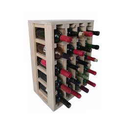 Adega Suporte Com 20 Nichos Para Garrafas de Vinhos Porta Bebidas Rústica em Madeira Pinus Com Apara - 1 Adega Suporte Com 20 Nichos Para Garrafas de Vinhos Porta Bebidas Rústica em Madeira Pinus Com Apara - 1