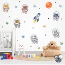Ver imagem 1 de Adesivo De Parede Infantil Animais Astronautas Cute