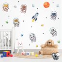 Ver imagem 1 de Adesivo De Parede Infantil Animais Astronautas Cute
