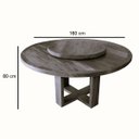 Ver imagem 2 de Mesa de Jantar Redonda 1,6 m com Prato Giratório Madeira Maciça