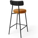 Ver imagem 5 de Banqueta Baixa Cozinha Sala Jantar Bancada Milão L02 Couríssimo Preto Whisky - lyam decor Lyam Decor