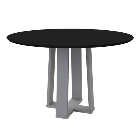 Mesa de Jantar Isabela Off White 120x120cm para 4 Cadeiras New Ceval