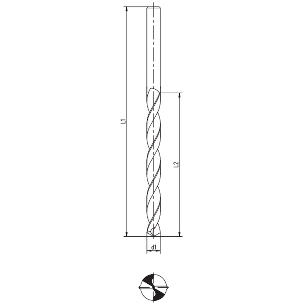 Broca de Uso Geral Hss - Med. 3,55 X 70 Mm - Corte À Direita, Din 338 - Aço Rápido Hss (m2) - Cód. 3 - 3