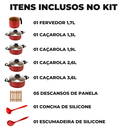 Ver imagem 2 de Jogo de Panelas 05 Peças Antiaderentes C/ Tampas de Vidro + 05 Descansos Quadrados + Concha e Escuma