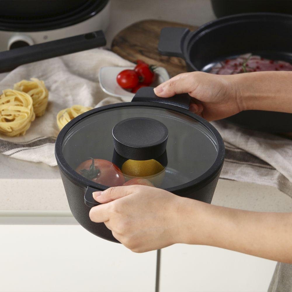 Caçarola 24cm Neoflam Vulkan Aluminio Injetado Indução Preto - 2