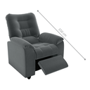 Ver imagem 3 de Poltrona Reclinável Lyon 2 Estágios Zero Wall Veludo Cinza 88cm para Sala e Descanso