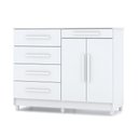 Ver imagem 1 de Cômoda Sapateira para Quarto 05 Gavetas e 02 Portas Livia Branco - Pallazio