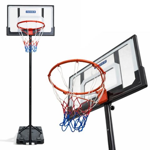 Tabela de Basquete Portátil Móvel Altura Ajustável 2,10m Aro 45cm