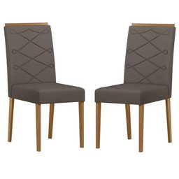 Cadeira para Mesa de Jantar Caroline Kit 2 Peças Ype Veludo Cinza - New Ceval - 1