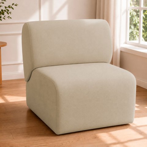 Poltrona Decorativa Zoe Orgânica para Sala Recepção Hall Moderna Minimalista Luxo Suede