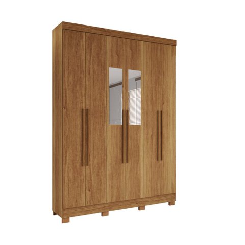 Guarda-roupa Recife 6 Portas 2 Gavetas com Espelho Salleto Cinamomo
