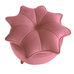 Puff Pétala Moderno Veludo Rosa Bêbê - 2