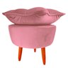 Puff Pétala Moderno Veludo Rosa Bêbê - 3