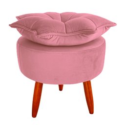 Puff Pétala Moderno Veludo Rosa Bêbê - 4
