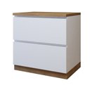 Ver imagem 2 de Balcão 1 Porta 1 Gaveta com Rodapé 80 cm 100% MDF Rainha Branco/Nature
