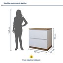 Ver imagem 3 de Balcão 1 Porta 1 Gaveta com Rodapé 80 cm 100% MDF Rainha Branco/Nature