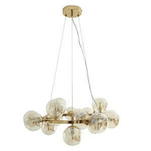 Pendente Halo French Gold e Conhaque (d)56cm (a)24cm 15xg9 300w