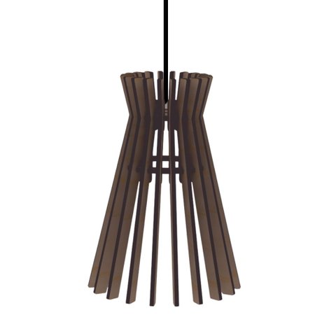 Luminária Teto tipo Pendente HAVANA MDF - Completa - Cor: Marrom