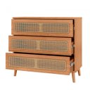 Ver imagem 3 de Cômoda 3 Gavetas em Mdf Palha Freijó 105x96x45 Cm Dalla Costa