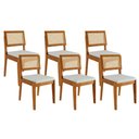 Ver imagem 1 de Cadeira Sala de Jantar Rainha Kit 6 Uni Natural - Nesher