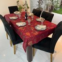 Ver imagem 5 de Toalha de Mesa Quadrada Jacquard Luxo Sinos de Natal - 1,40 x 1,40M