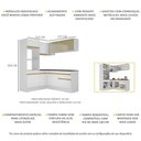Ver imagem 4 de Cozinha Completa de Canto com Rodapé Veneza Multimóveis MP2098 com Armário e Balcão Branca