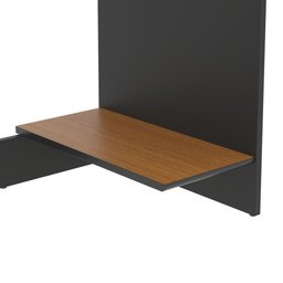 Conjunto de Escritório 3 Peças Smart Office 2 Mesas e 1 Aparador Buffet - Preto e Cedro - 7