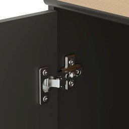 Conjunto de Escritório 3 Peças Smart Office 2 Mesas e 1 Aparador Buffet - Preto e Cedro - 8