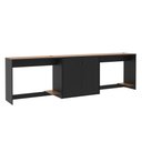 Ver imagem 4 de Conjunto de Escritório 3 Peças Smart Office 2 Mesas e 1 Aparador Buffet - Preto e Cedro